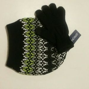 Northcrest, knitted cap and gloves, osfa